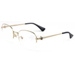 Cartier Logo Decor 18K GOLD Plated Half Frame Eyeglasses CT0415 (4)1