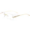 Cartier PANTHèRE Real Gold Plating Titanium Rimless Eyeglasses CT0058 (4)1