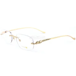 Cartier PANTHèRE Real Gold Plating Titanium Rimless Eyeglasses CT0058 (4)1