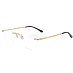 Cartier Real Gold Plating Titanium Santos De Rimless Eyeglasses CT0254 (4)1