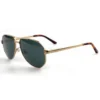 Cartier Santos De 18K GOLD Plated Full Frame Titanium Sunglasses CT0461 (4)1