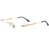 Cartier Santos De 18K GOLD Plated Titanium Rimless Eyeglasses CT0349 (4)1