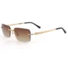 Cartier Santos De 18K GOLD Plated Titanium Rimless Sunglasses CT0511OT (4)1