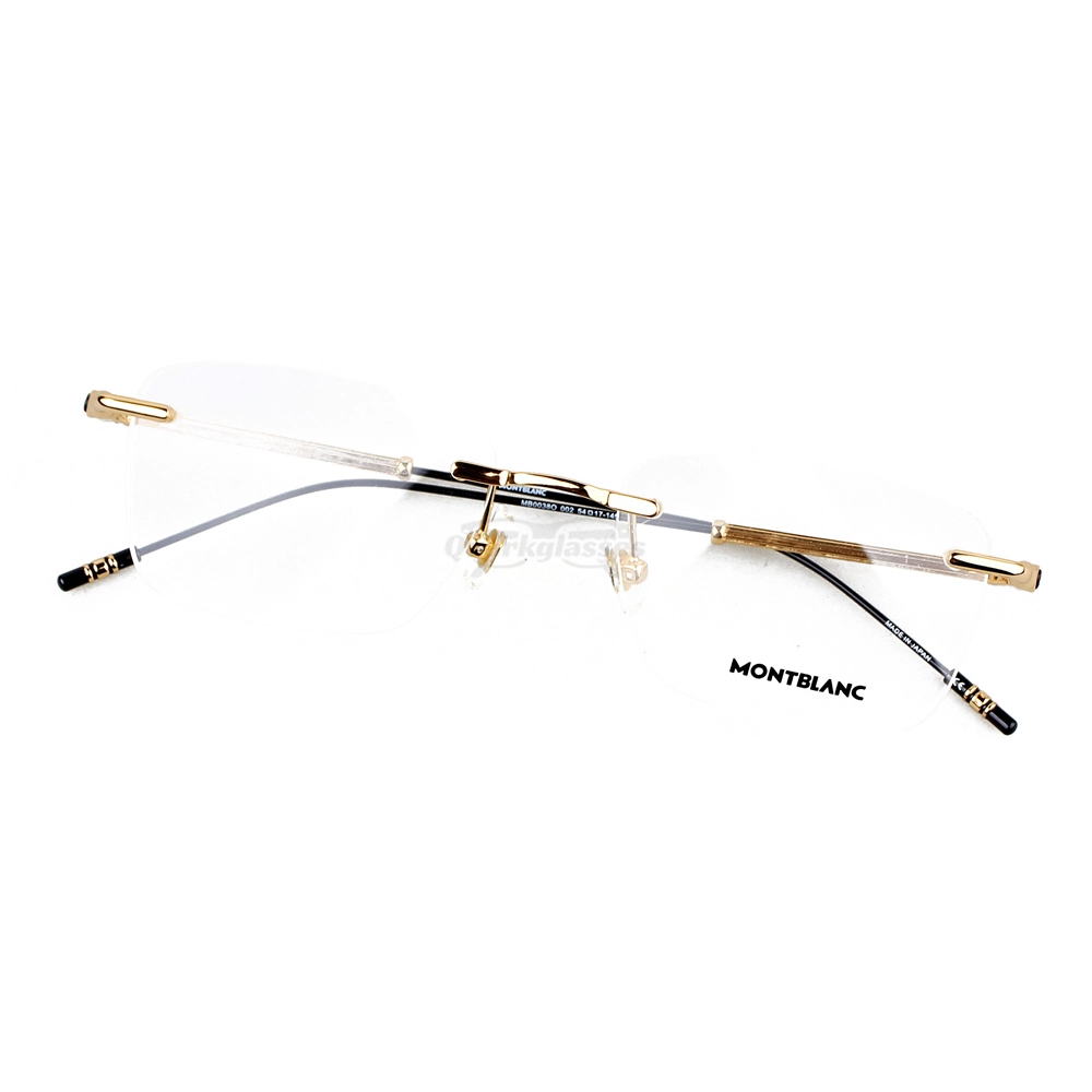 Montblanc Snowcap Emblem Vintage Metal Rimless Eyeglasses MB0038 (2)