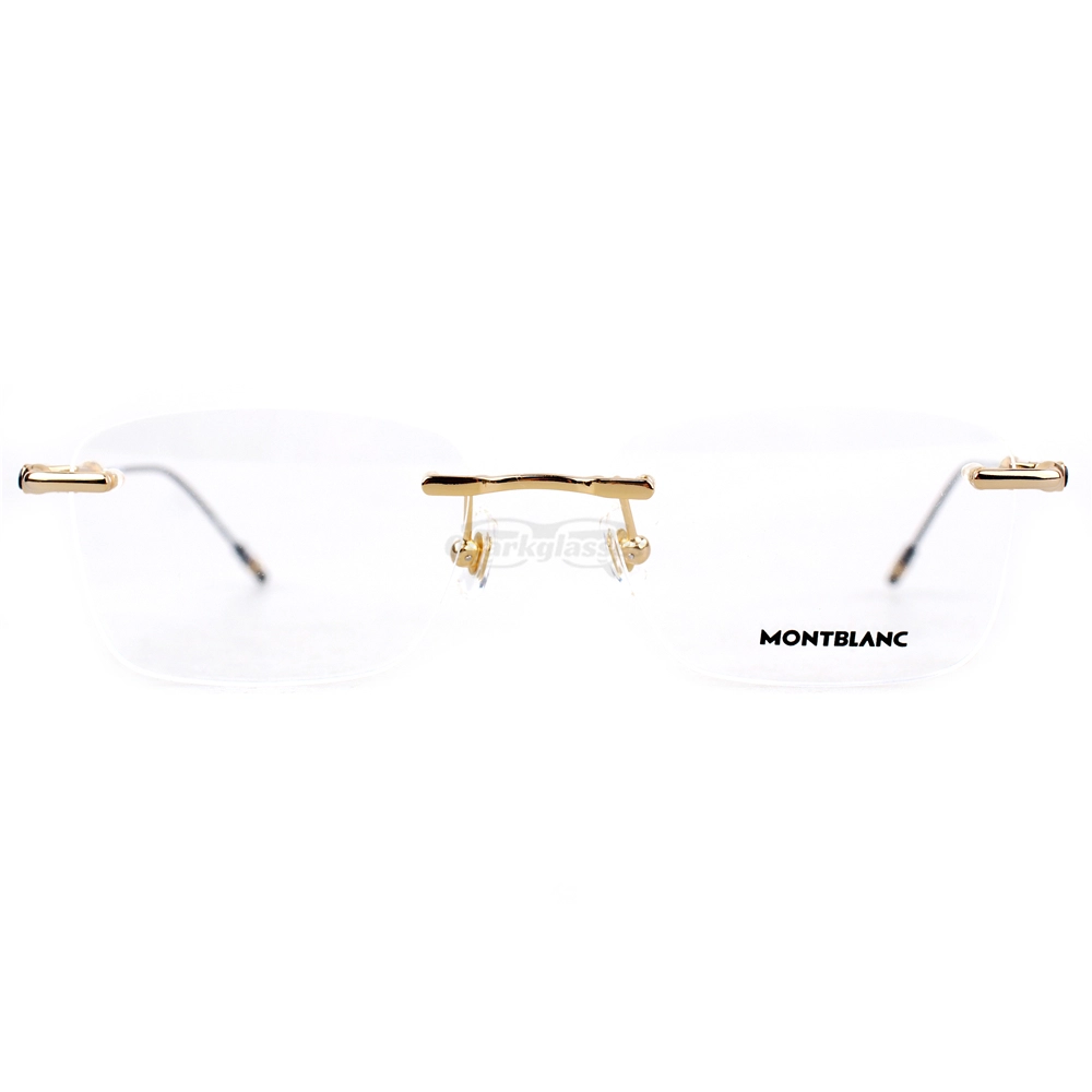 Montblanc Snowcap Emblem Vintage Metal Rimless Eyeglasses MB0038 (3)