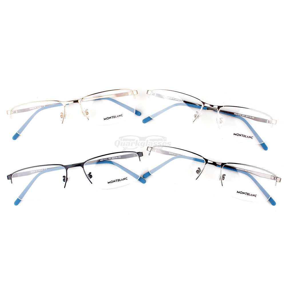 Montblanc Snowcap Emblem Acetate Metal Half Frame Eyeglasses MB0107 (1)