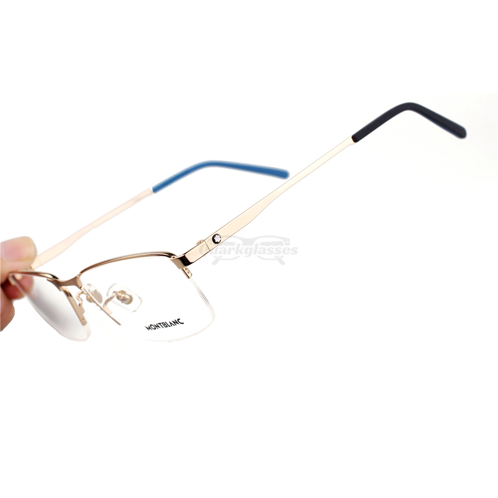 Montblanc Snowcap Emblem Acetate Metal Half Frame Eyeglasses MB0107 (7)