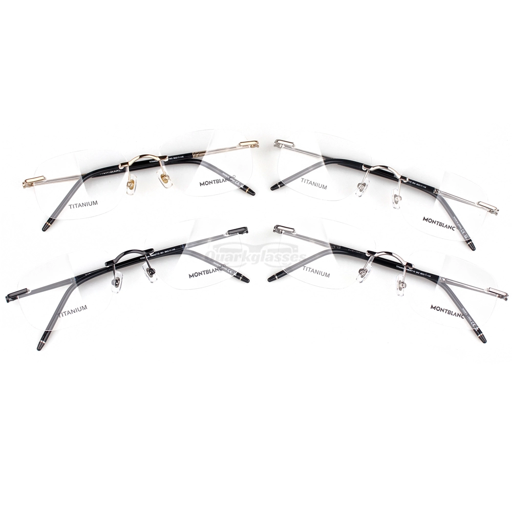 Montblanc Snowcap Emblem Titanium Rimless Eyeglasses MB0071T (1)