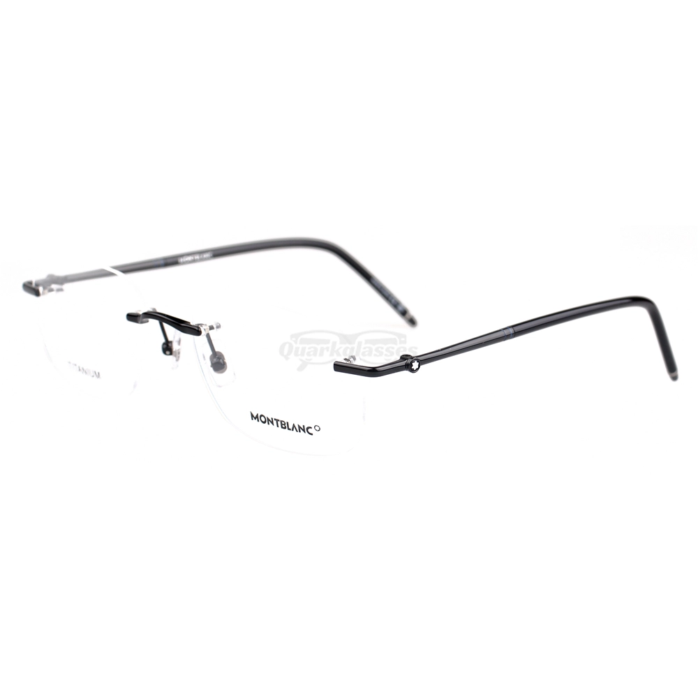 Montblanc Snowcap Emblem Titanium Rimless Eyeglasses MB0071T (11)