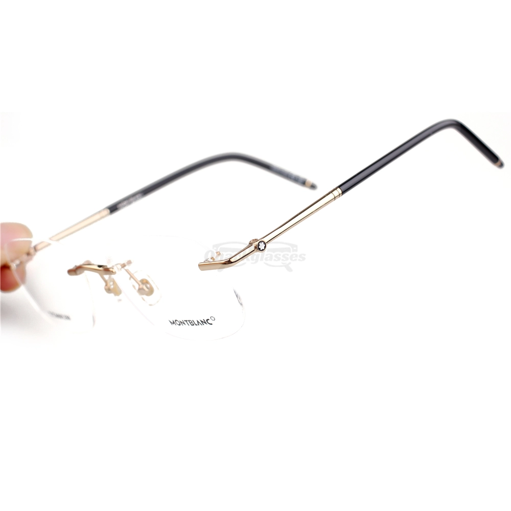 Montblanc Snowcap Emblem Titanium Rimless Eyeglasses MB0071T (6)