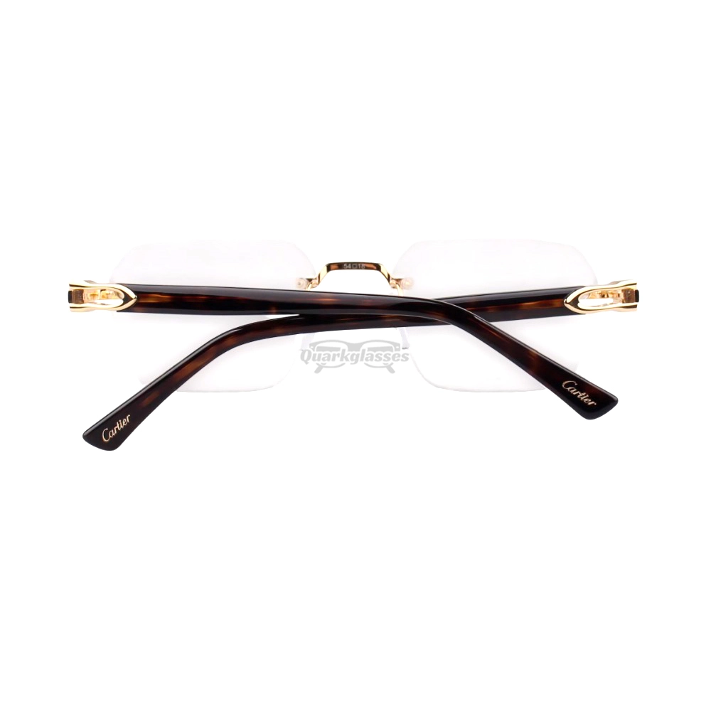 Cartier C Decor 24K GOLD Plated Titanium Rimless Eyeglasses CT0623O (9)