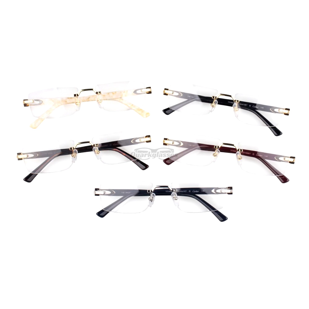 Cartier C Decor Acetate Titanium Rimless Eyeglasses CT0581O (1)