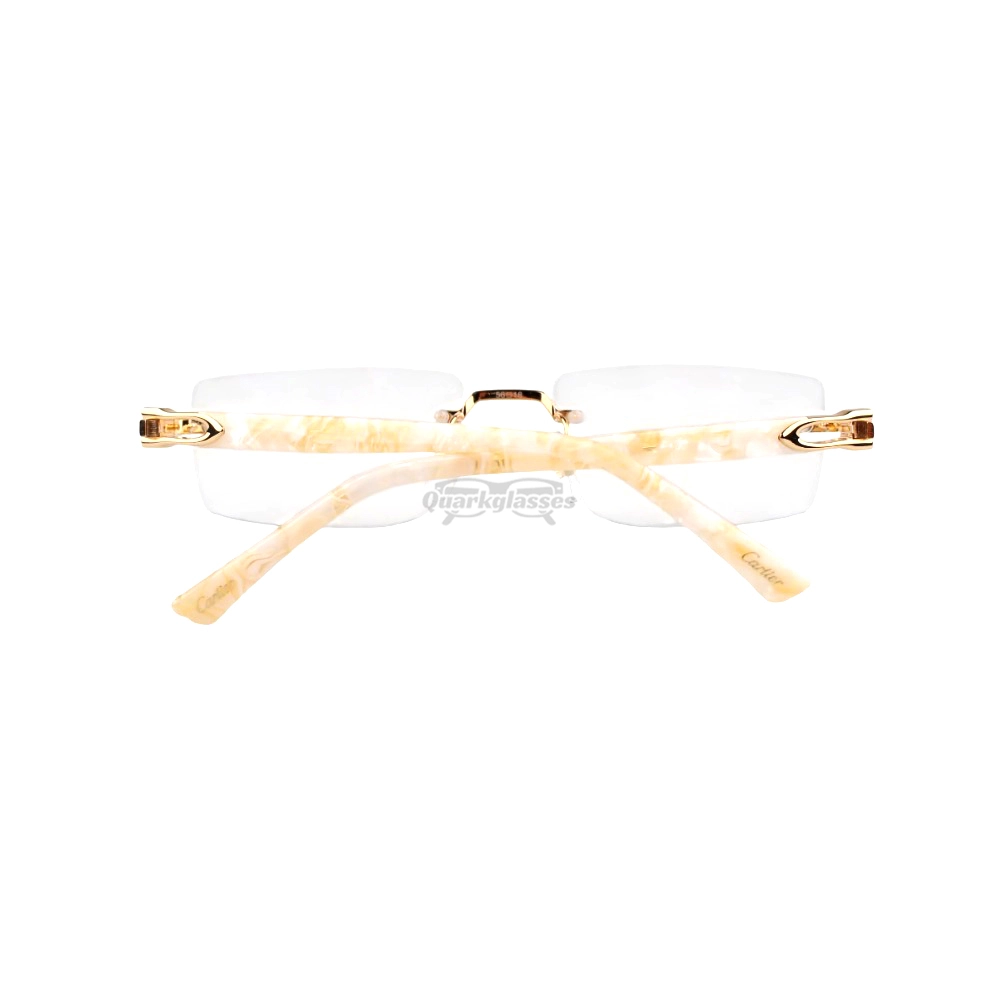 Cartier C Decor Acetate Titanium Rimless Eyeglasses CT0581O (8)