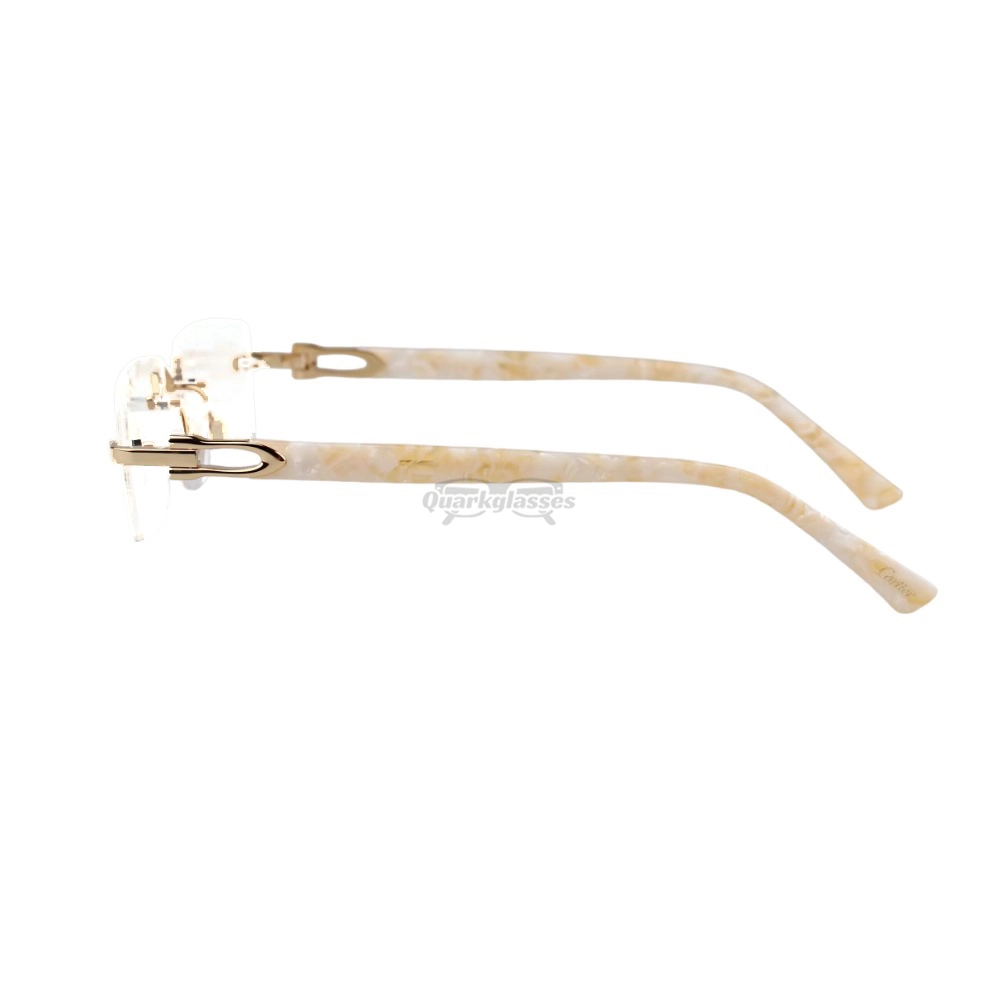 Cartier C Decor Acetate Titanium Rimless Eyeglasses CT0581O (9)