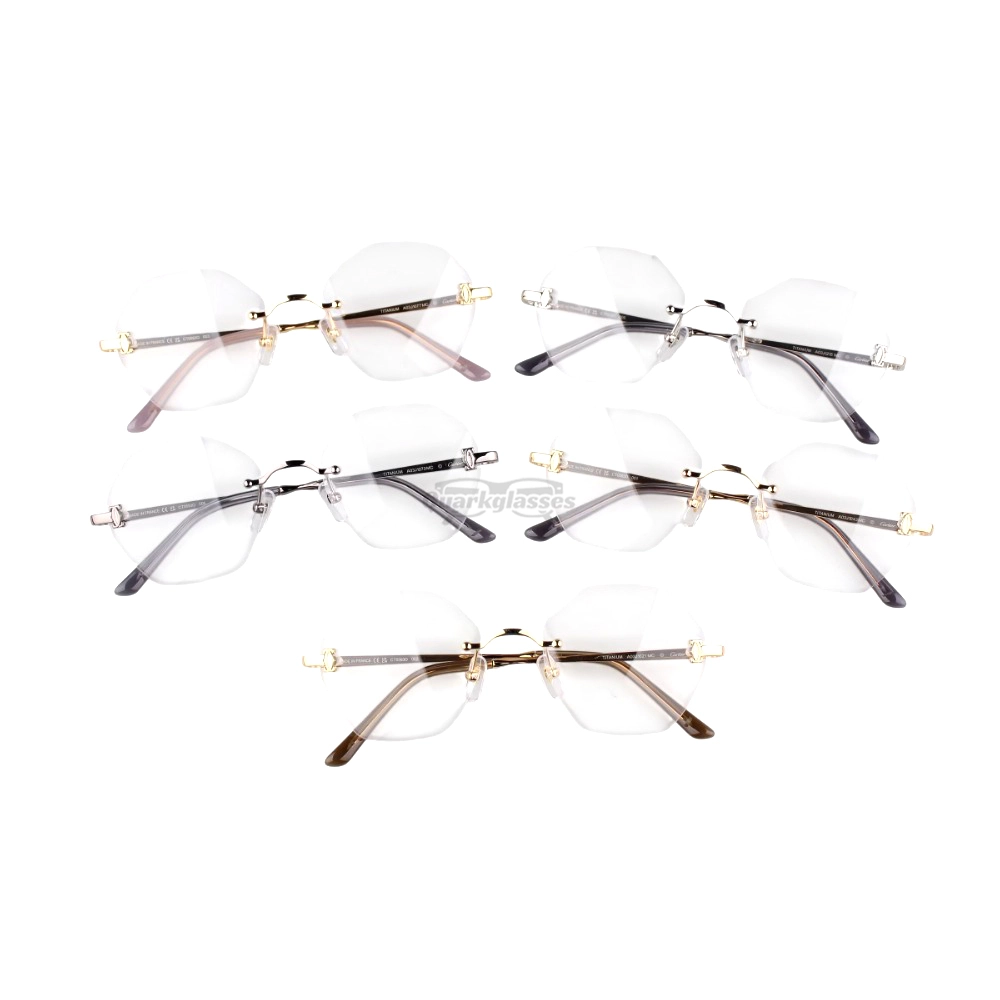 Cartier Icon Collection Titanium Geometric Rimless Eyeglasses CT0593O (1)