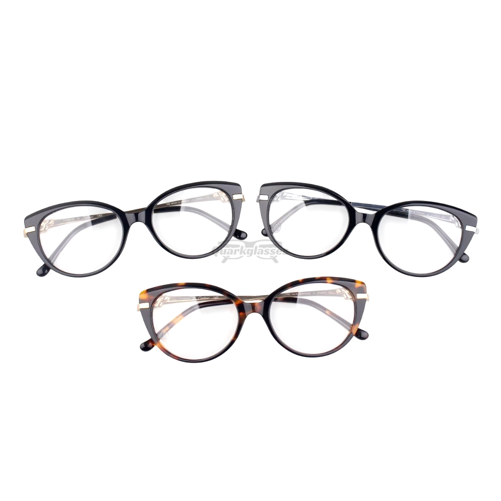 Cartier PANTHèRE Cateye Design Acetate Titanium Full Frame Eyeglasses CT0283O (15)