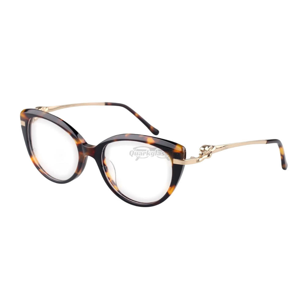 Cartier PANTHèRE Cateye Design Acetate Titanium Full Frame Eyeglasses CT0283O (2)