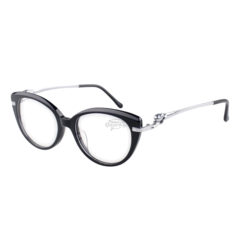 Cartier PANTHèRE Cateye Design Acetate Titanium Full Frame Eyeglasses CT0283O (5)