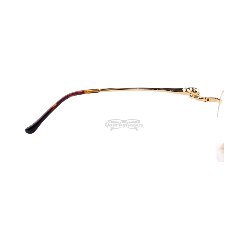 Cartier PANTHèRE Cateye Design Titanium Half Frame Eyeglasses CT0280 (2)