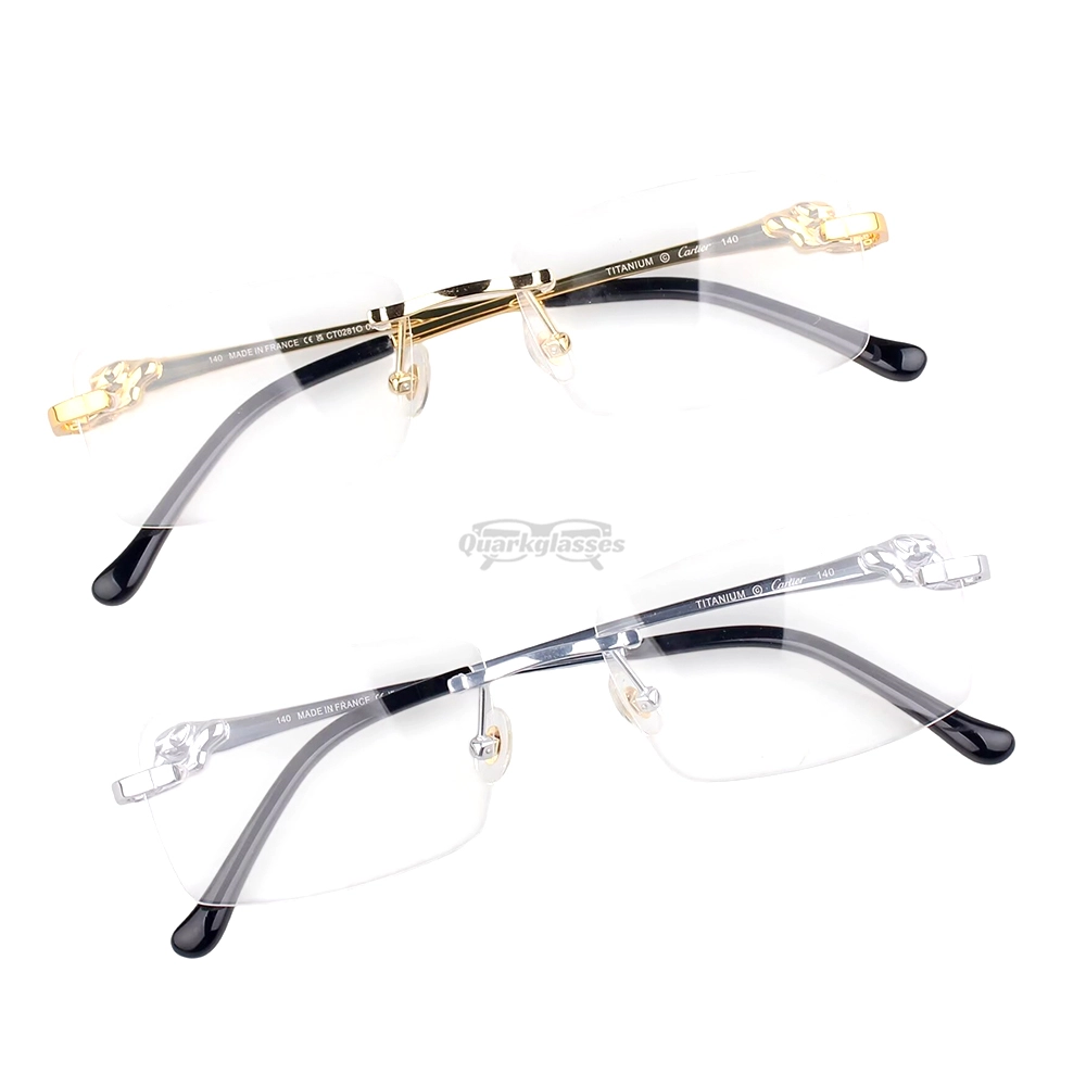 Cartier PANTHèRE Cateye Design Titanium Rimless Eyeglasses CT0281O (1)