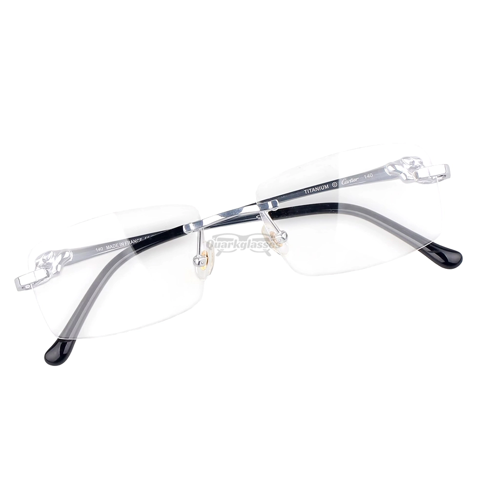 Cartier PANTHèRE Cateye Design Titanium Rimless Eyeglasses CT0281O (10)