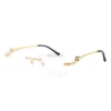 Cartier PANTHèRE Cateye Design Titanium Rimless Eyeglasses CT0281O (4)