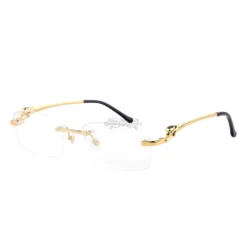 Cartier PANTHèRE Cateye Design Titanium Rimless Eyeglasses CT0281O (4)