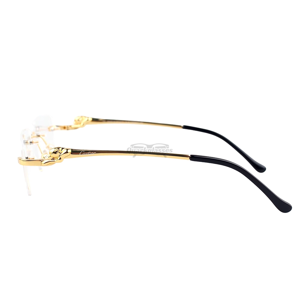 Cartier PANTHèRE Cateye Design Titanium Rimless Eyeglasses CT0281O (5)
