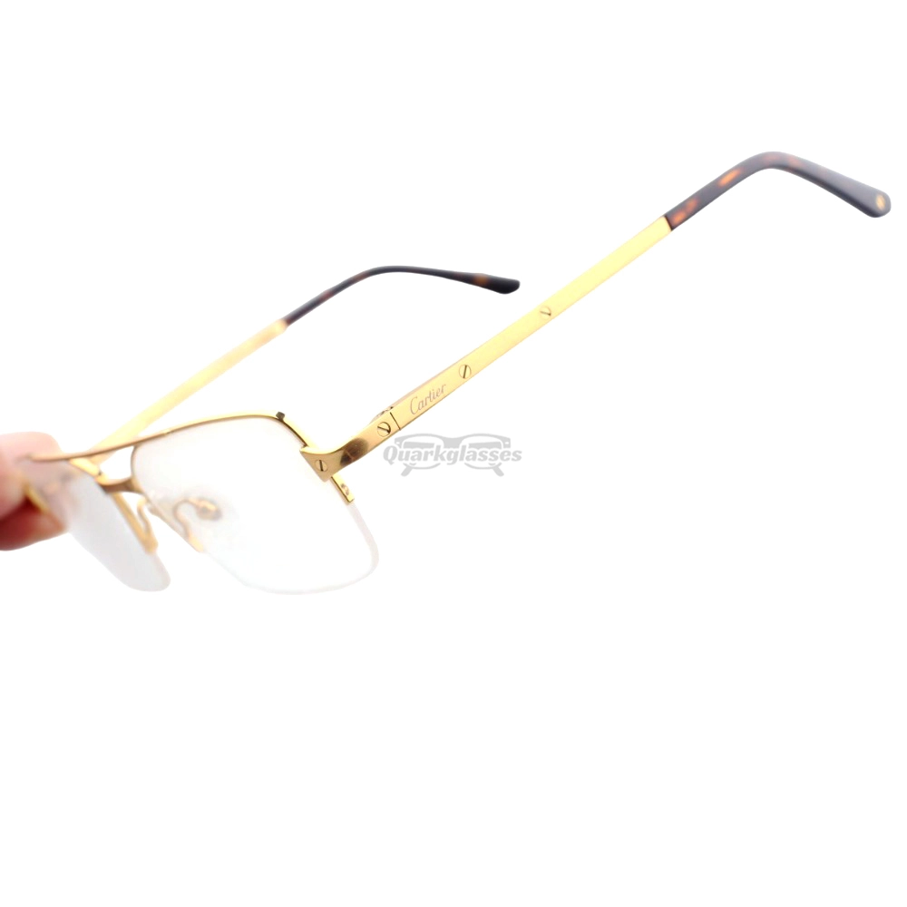 Cartier Santos De Double Bridge Titanium Half Frame Eyeglasses CT0308O (5)