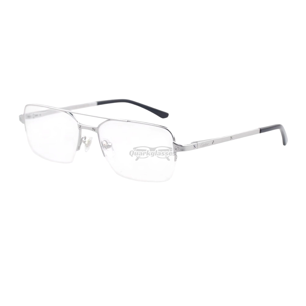 Cartier Santos De Double Bridge Titanium Half Frame Eyeglasses CT0308O (7)