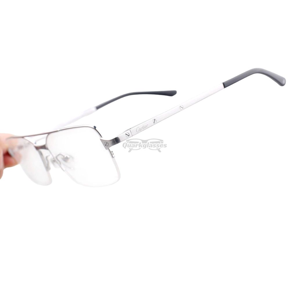 Cartier Santos De Double Bridge Titanium Half Frame Eyeglasses CT0308O (8)