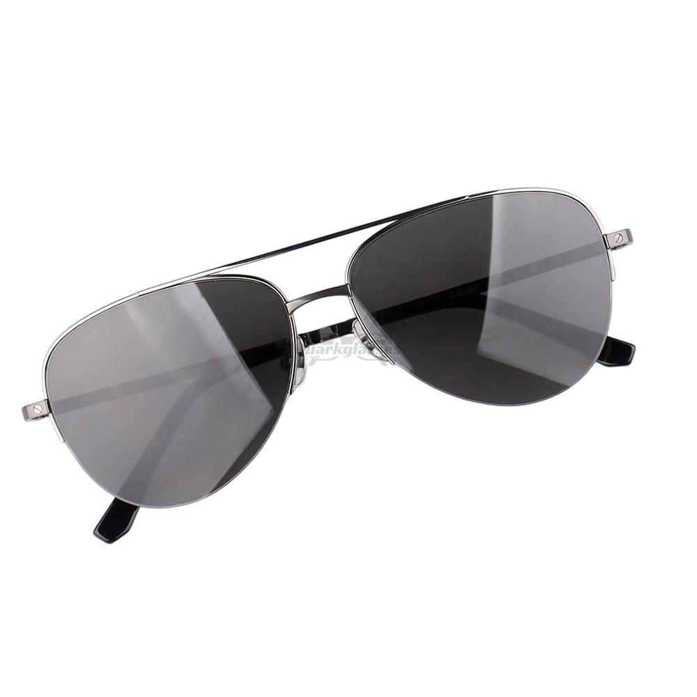 Cartier Santos De Titanium Pilot Double Bridge Half Frame Sunglasses CT0256O (11)