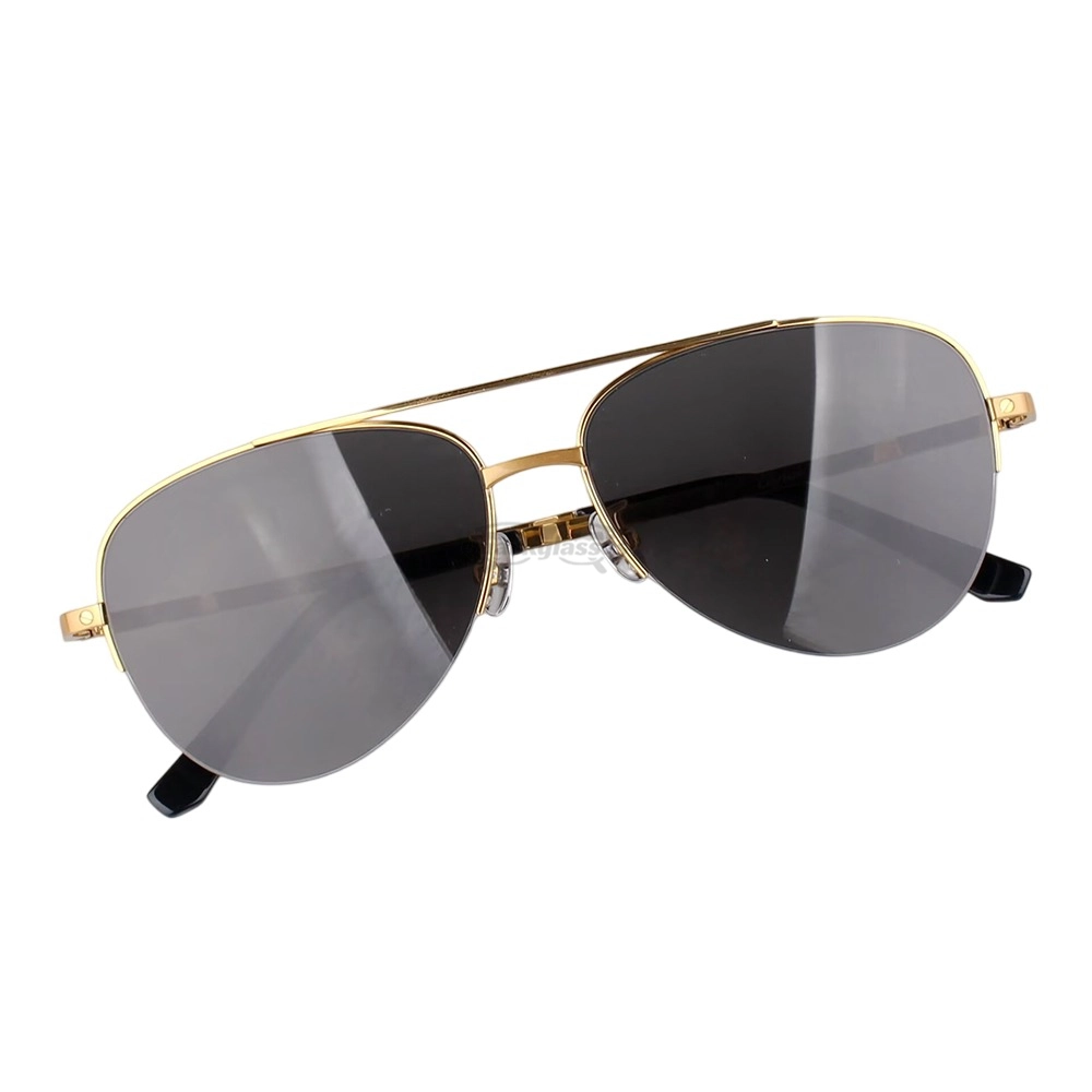 Cartier Santos De Titanium Pilot Double Bridge Half Frame Sunglasses CT0256O (2)