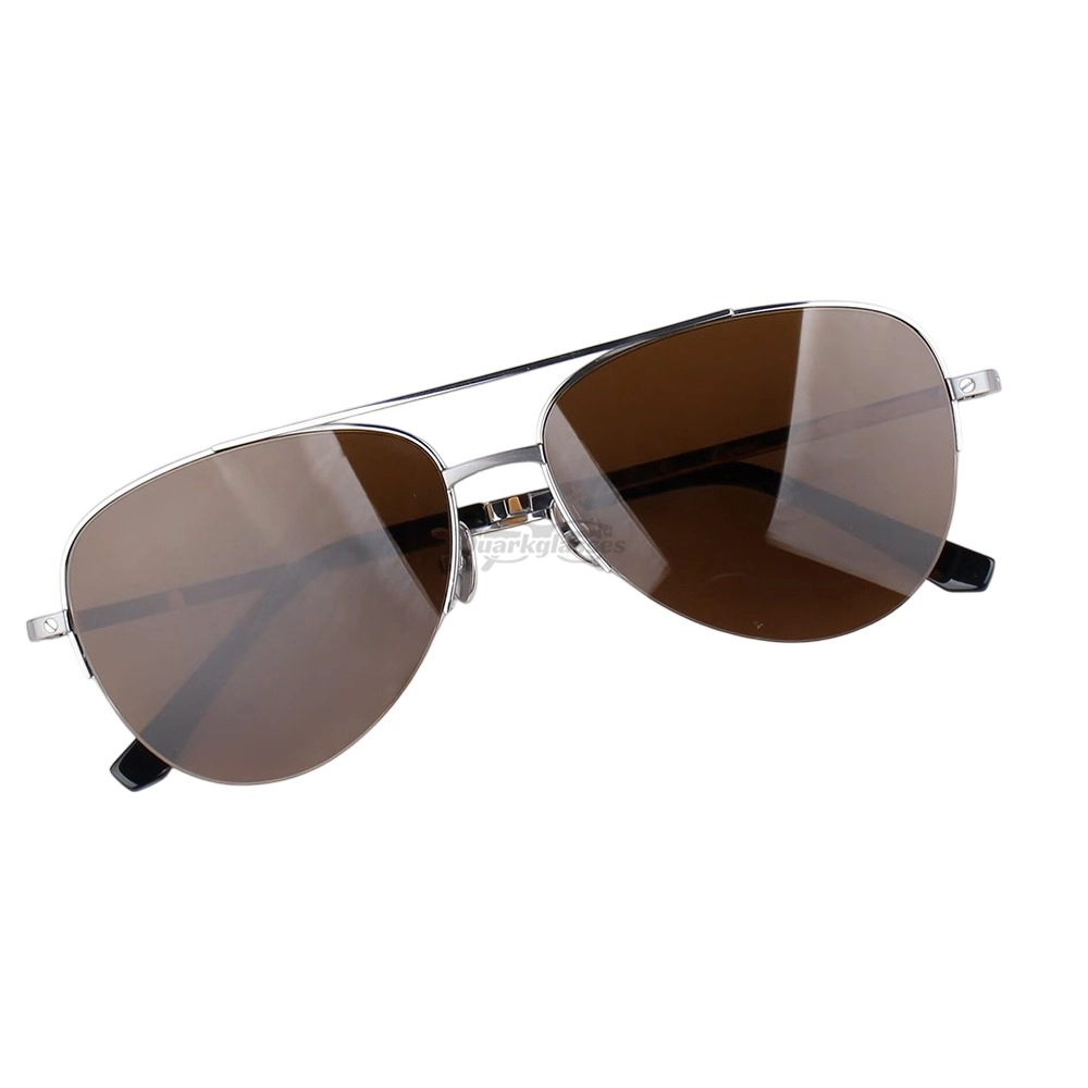Cartier Santos De Titanium Pilot Double Bridge Half Frame Sunglasses CT0256O (8)