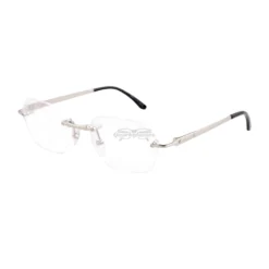 Cartier Santos De Wide Rectangle Titanium Rimless Eyeglasses CT0407O (6)