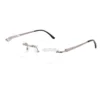 Cartier Santos De Wide Rectangle Titanium Rimless Eyeglasses CT0408O (3)