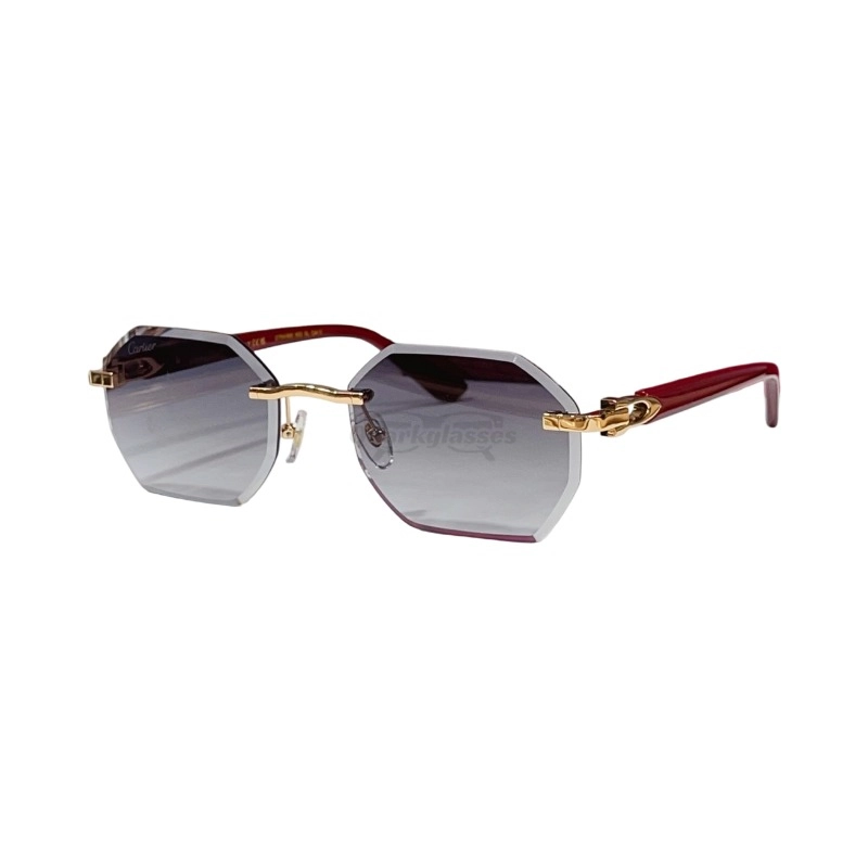 Cartier C Decor Cut Lenses Rimless Sunglasses CT0439S (8)