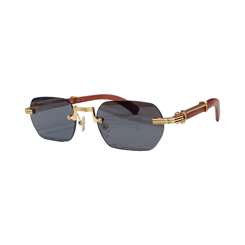 Cartier Première De Wooden Rimless Sunglasses CT0362s (2)