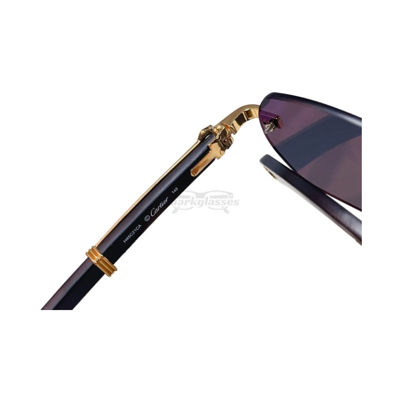 Cartier Première De Wooden Rimless Sunglasses CT0362s (4)