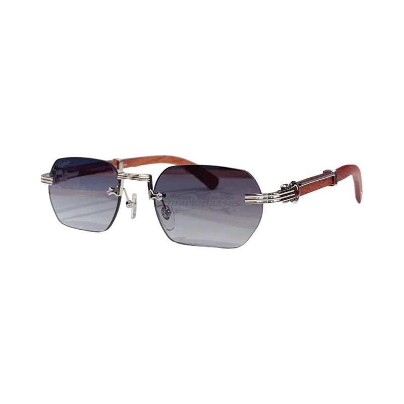 Cartier Première De Wooden Rimless Sunglasses CT0362s (6)